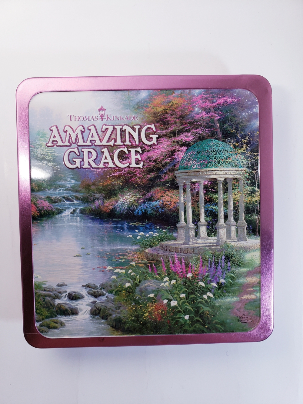 Thomas Kinkade Amazing Grace Decorative Tin - CD's and Six  Postcards